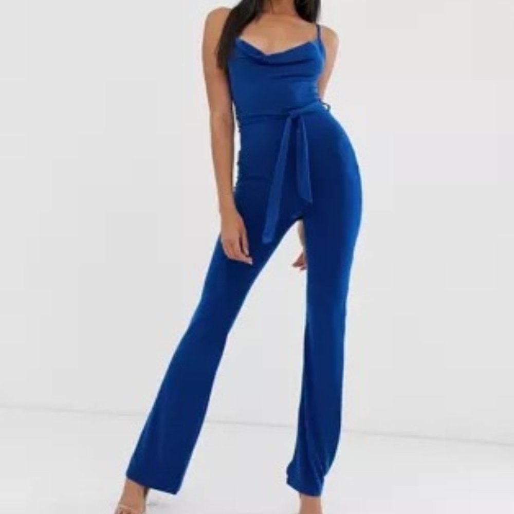 Club L London Blue Cowl Neck Jumpsuit US 6